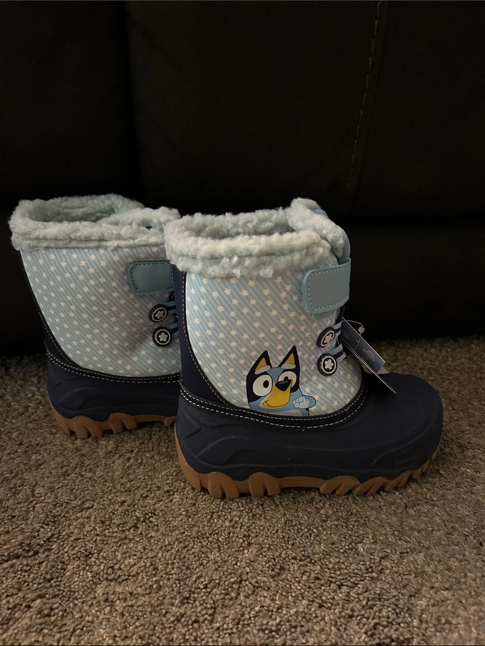 Kids Bluey Winter Boots with Fleece Lining size 9 Toddler